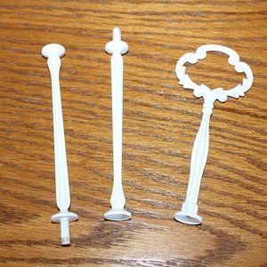 🍁5/$25🎃 DIY 3 Tier Cake Plate Stand Kit White  New